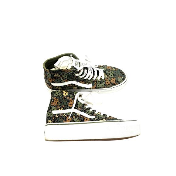 VANS Sk8-Hi Green Camo Floral Pattern Sneakers – M 8 / W9.5 - Picture 3 of 8